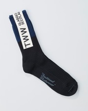 COTTON BI-COLOR SOCKS 23-25 詳細画像 ブラック×ダークネイビー 11