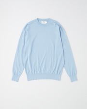 COTTON CREW KNIT PULL OVER 詳細画像 サックス 1