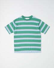 COTTON BORDER KNIT T-SHIRT 詳細画像 グリーン×サックス×オレンジ 11