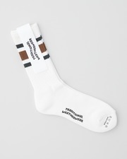 WAVE LOGO LINE SOCKS (25-27cm) 詳細画像 オフホワイト×ブラウン×グリーン 11