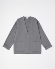 RIB 2PATCH POCKET NOCOLLAR JACKET 詳細画像 ライトチャコール 1