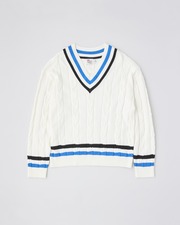 TILDEN V NECK PULLOVER 詳細画像 ホワイト×サックス×ブラック 1