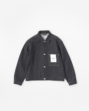 【UNIONWEAR】WORK JACKET 004D 詳細画像 ブラック ワンウォッシュ (金茶ステッチ) 1