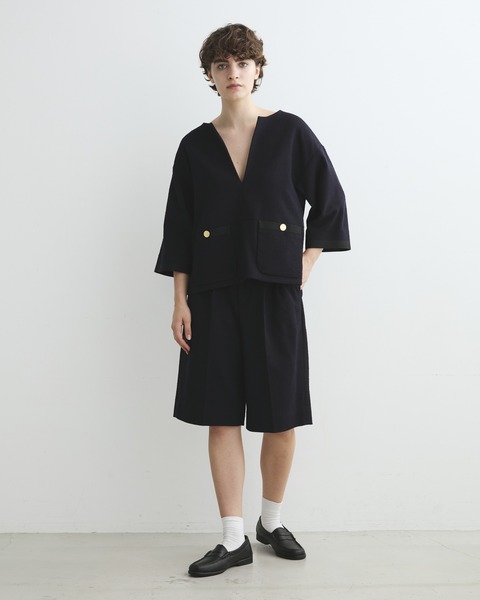 SLIT NECK PULL OVER SHIRT