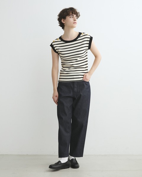 BOAT NECK BOTTON FRENCH SLEEVE PULLOVER