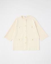 RIB NO COLLAR JACKET 詳細画像 ベージュ 1