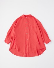 BACK GATHRED NOCOLLAR SHIRT 詳細画像 レトロピンク 1