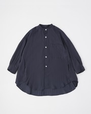 BACK GATHRED NOCOLLAR SHIRT 詳細画像 ネイビー 1