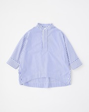 FLY FRONT PULLOVER SHIRT SHORT SLEEVE 詳細画像 ブルービッグストライプ 1