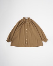 GATHERED CHIN COLLAR TUNIC SHIRT 詳細画像 キャメル 1