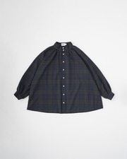 GATHERED CHIN COLLAR TUNIC SHIRT 詳細画像 ブラックウォッチ 11