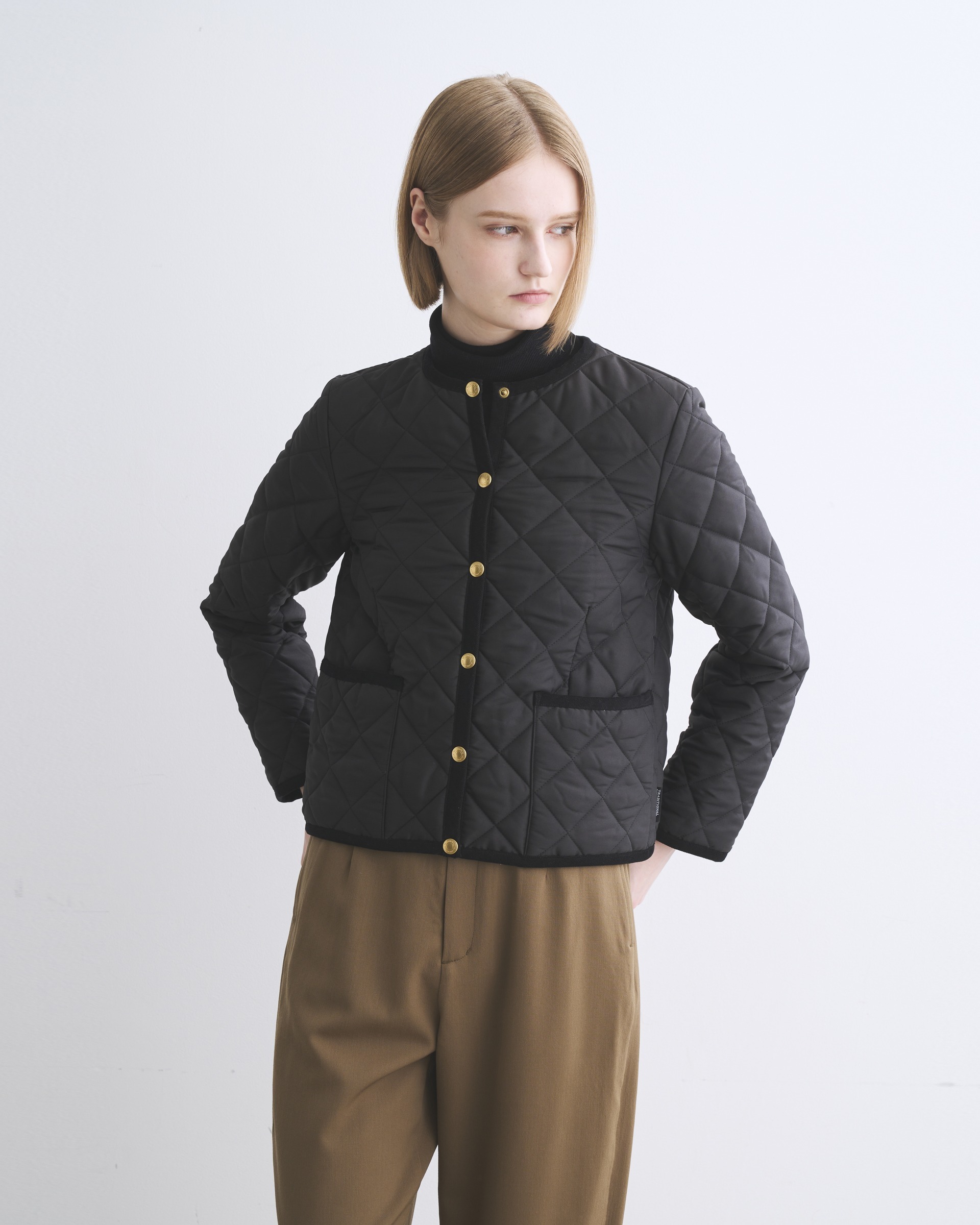 トラディショナルウェザーウェア　ARKLEY 　プラステ別注　黒　ボア　34 ARKLEY A-LINE アークリー Aライン｜ネイビー｜ウィメンズ