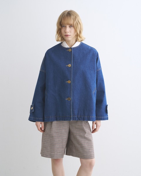 MALTON NO COLLAR SHORT DENIM