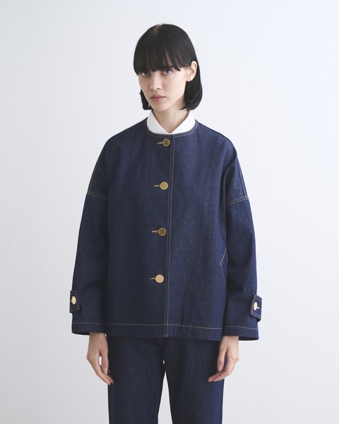 MALTON NO COLLAR SHORT DENIM