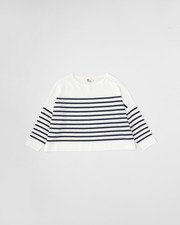 LYNE KNIT SHEER 詳細画像 ホワイト&times;ネイビー 11