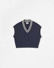 LEESWOOD VEST 詳細画像 ネイビー&times;アイボリー 1